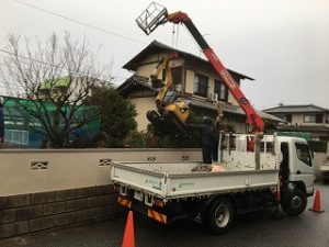 写真：重機搬入